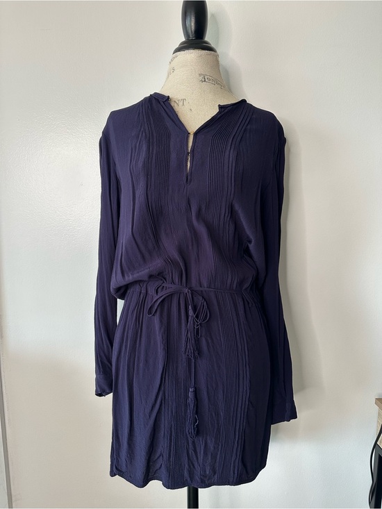 Diane Von Furstenberg Dresses & Skirts - Diane Von Furstenberg Deep Purple Long Sleeve Tie-Waist Dress